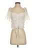 WAYF 100% Polyester Ivory Short Sleeve Top Size S - photo 1