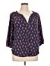 Old Navy 100% Polyester Blue 3/4 Sleeve Blouse Size 1X - photo 1
