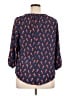 Old Navy 100% Polyester Blue 3/4 Sleeve Blouse Size 1X - photo 2