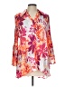 Sunny Leigh 100% Polyester Floral Orange 3/4 Sleeve Blouse Size L - photo 1