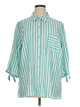 Susan Graver 3/4 Sleeve Button Down Shirt