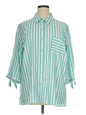 Susan Graver 3/4 Sleeve Button-Down Shirt (view 1)