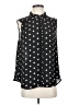 Elle 100% Polyester Polka Dots Black Sleeveless Blouse Size L - photo 1