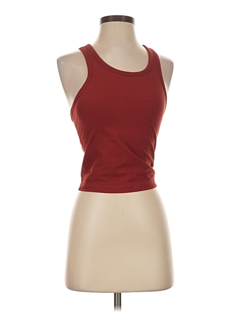 Pre-owned Colorfulkoala Tank Top Burgundy Halter Neckline Tops
