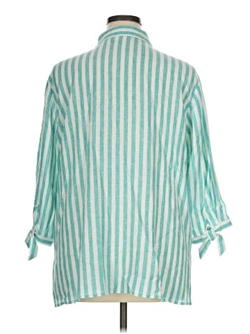 Susan Graver 3/4 Sleeve Button-Down Shirt (view 2)