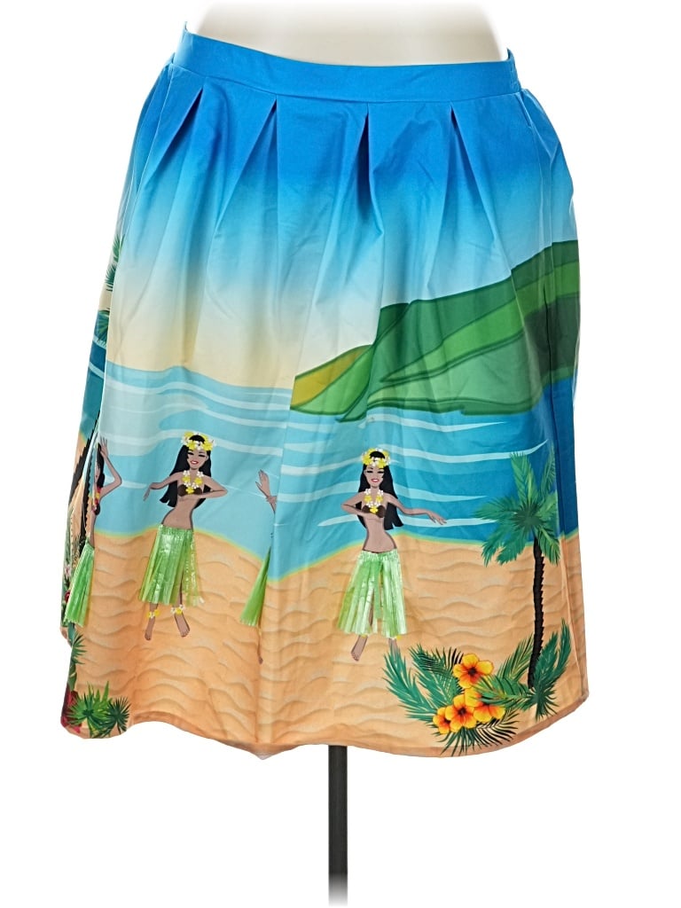 Pre-owned Unique Vintage Casual Skirt In Blue