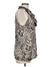 Essentials by Milano 100% Polyester Silver Tan Sleeveless Blouse Size L - photo 4
