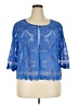 Rabbit Rabbit Rabbit Designs Blue 3/4 Sleeve Blouse Size 2X - photo 1