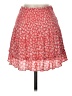 Aqua 100% Rayon Floral Red Casual Skirt Size XS - photo 1