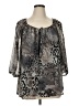 Fred David 100% Polyester Gray 3/4 Sleeve Blouse Size XL - photo 1