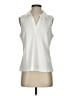 Boston Proper Ivory Sleeveless Button-Down Shirt Size S - photo 1
