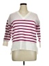 Philosophy Republic Clothing Stripes White Pullover Sweater Size 1X - photo 1