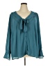 Torrid 100% Polyester Teal Long Sleeve Blouse Size 3X Plus (3) - photo 1
