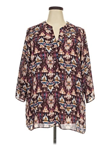 Rose + Olive 3/4 Sleeve Blouse (view 1)