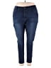 Curve Appeal Solid Blue Jeans Size 24 - photo 1