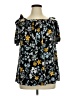 Lane Bryant Black Short Sleeve Blouse Size 14 - 16 Plus - photo 1