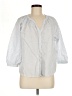 Levi's 100% Cotton Stripes Gray 3/4 Sleeve Button-Down Shirt Size M - photo 1