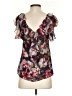 Boston Proper 100% Polyester Purple Short Sleeve Blouse Size 2 - photo 2