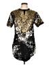 Assorted Brands Gold Black Short Sleeve Top Size L - photo 1