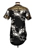 Assorted Brands Gold Black Short Sleeve Top Size L - photo 2