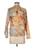Zara Floral Tan Long Sleeve Blouse Size XS - photo 1
