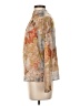 Zara Floral Tan Long Sleeve Blouse Size XS - photo 5