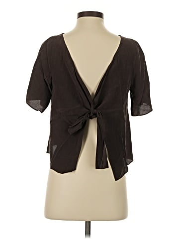 Theory Short Sleeve Silk Top (view 2)