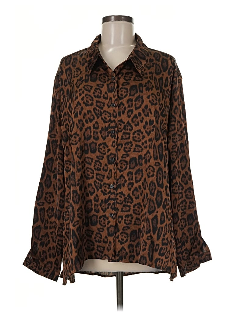 Fashion Nova Long Sleeve Blouse In Brown