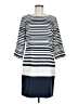 The Limited 100% Polyester Stripes Blue Casual Dress Size 6 - photo 1
