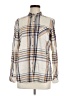 Natural Reflections Plaid Ivory Long Sleeve Blouse Size M - photo 1
