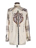 Natural Reflections Plaid Ivory Long Sleeve Blouse Size M - photo 2