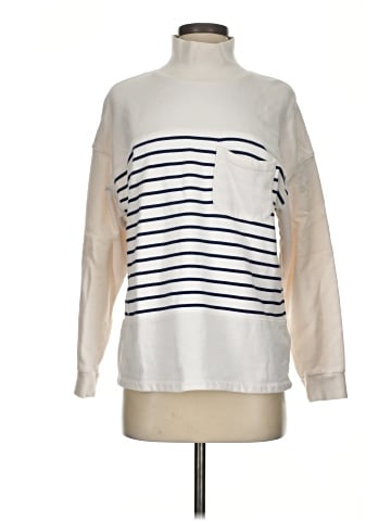 Madewell (Re)sourced Cotton Mockneck Pocket Sweatshirt in Nautical Stripe (view 1)