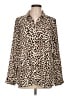 Talbots 100% Polyester Animal Print Brown Long Sleeve Blouse Size L - photo 1