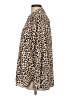 Talbots 100% Polyester Animal Print Brown Long Sleeve Blouse Size L - photo 5