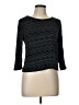 Essentials Black Blue 3/4 Sleeve Top Size Lg Petite - photo 1