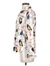 Mishca 100% Polyester Print Ivory Long Sleeve Blouse Size S - photo 5