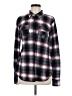 Eden & Olivia Plaid Gray Long Sleeve Button-Down Shirt Size M - photo 1
