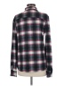 Eden & Olivia Plaid Gray Long Sleeve Button-Down Shirt Size M - photo 2