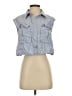 Zara Blue Sleeveless Button-Down Shirt Size S - photo 1