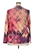 FDJ Argyle Pink Burgundy Long Sleeve Blouse Size XXL - photo 2
