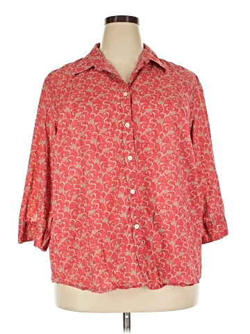 Lauren Jeans Co. 3/4 Sleeve Button-Down Shirt (view 1)