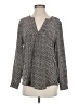 Joie 100% Silk Chevron-herringbone Gray Long Sleeve Silk Top Size S - photo 1