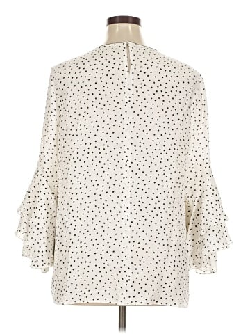 Lafayette 148 New York 3/4 Sleeve Silk Top (view 2)