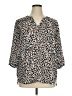Apt. 9 100% Polyester Animal Print Ivory 3/4 Sleeve Blouse Size 1X - photo 1