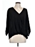 Lush 100% Polyester Black 3/4 Sleeve Blouse Size L - photo 1