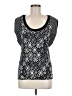 One September Black Silver Short Sleeve Top Size S - photo 1