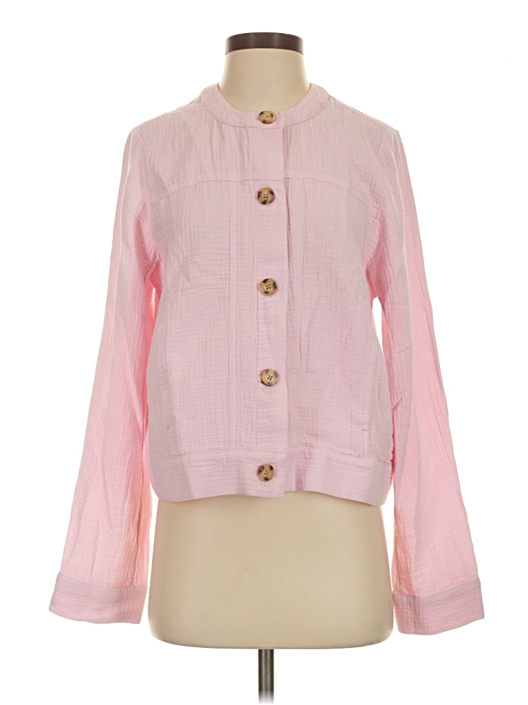 Pre-owned Jjill Long Sleeve Blouse In Pink
