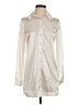 Princess Polly Metallic Ivory Long Sleeve Blouse Size 2 - photo 1