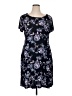 Connected Apparel Floral Black Casual Dress Size 16 - photo 1