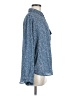 Pleione 100% Polyester Houndstooth Blue Long Sleeve Blouse Size M - photo 4